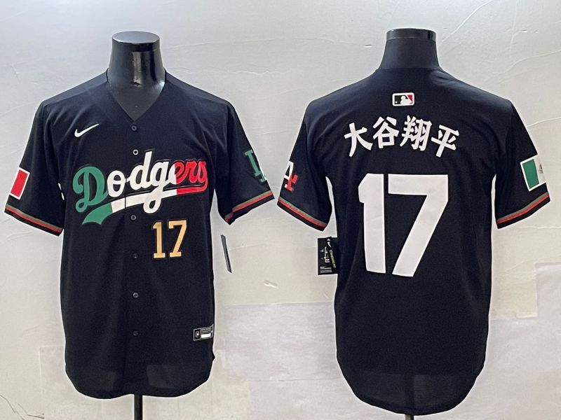 Men Los Angeles Dodgers 17 Ohtani Black Mexico Nike 2025 MLB Jersey style 2